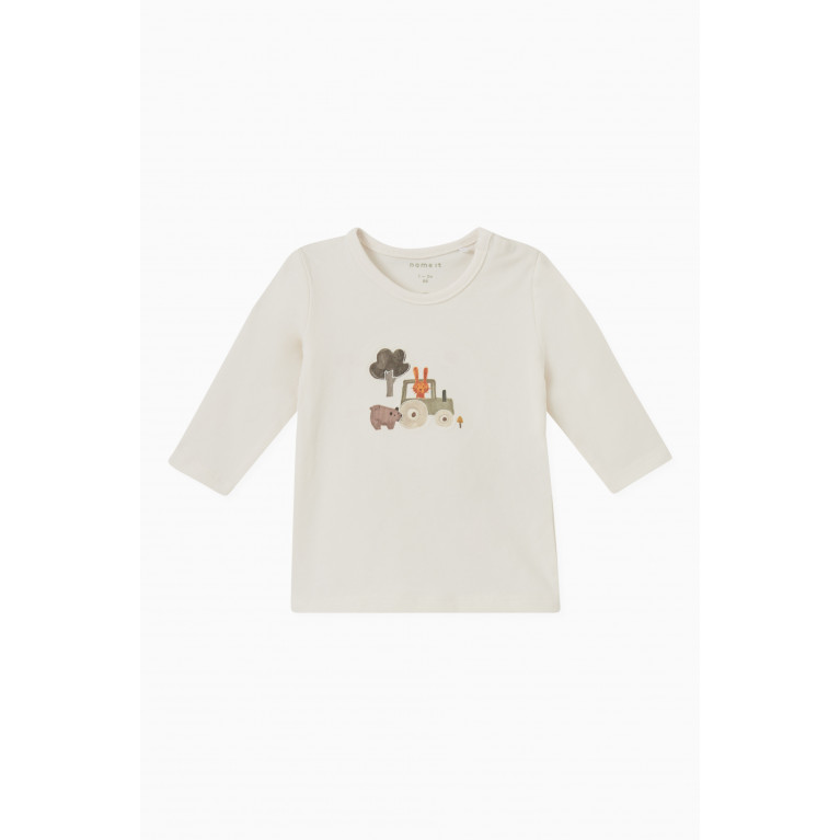 Name It - Graphic Print T-shirt in Cotton Neutral