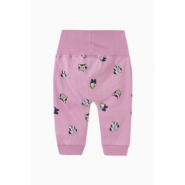 Name It - Minnie Mouse-print Pants in Cotton-jersey Purple