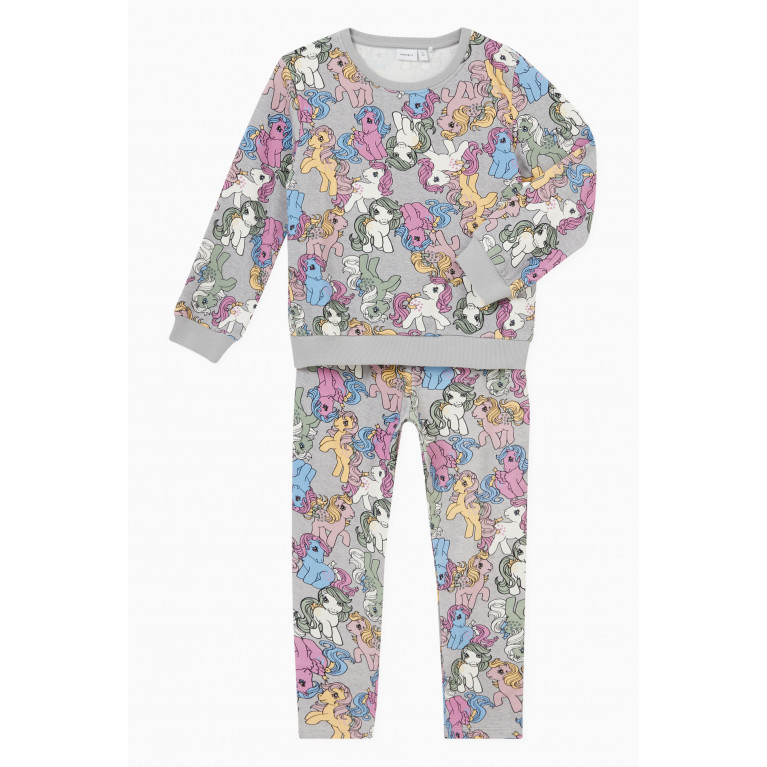 Name It - My Little Pony Print Sweatpants in Cotton Grey