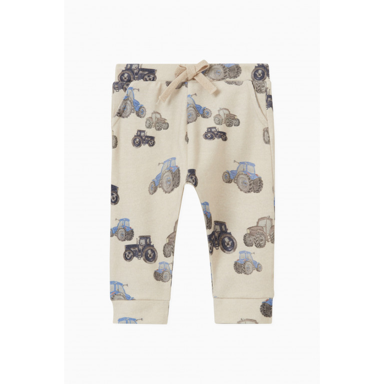Name It - Tractor Print Pants in Cotton Neutral