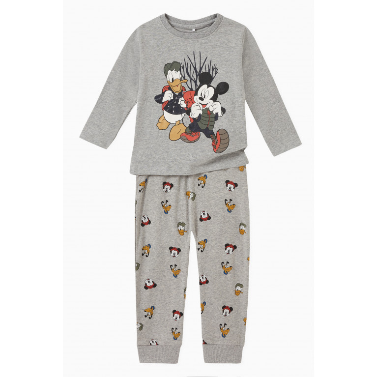 Name It - Mickey & Friends Print T-shirt in Cotton-jersey Grey