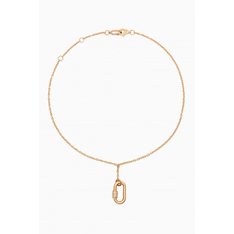 Maison H Jewels - LoveLock Diamond Pendant Anklet in 18kt Yellow Gold Yellow