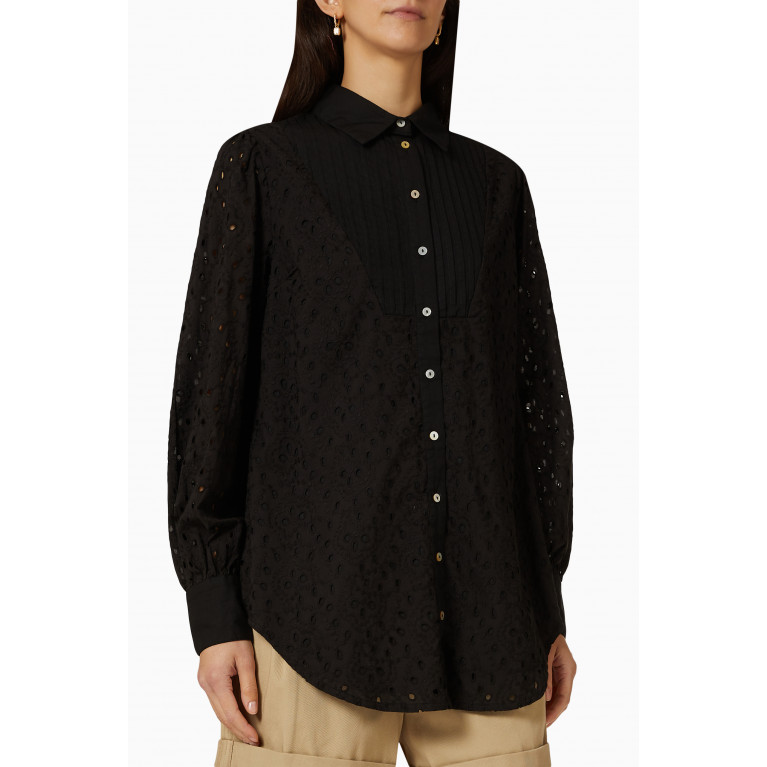 Y.A.S - Yaslohra Broderie Anglaise Shirt in Organic Cotton