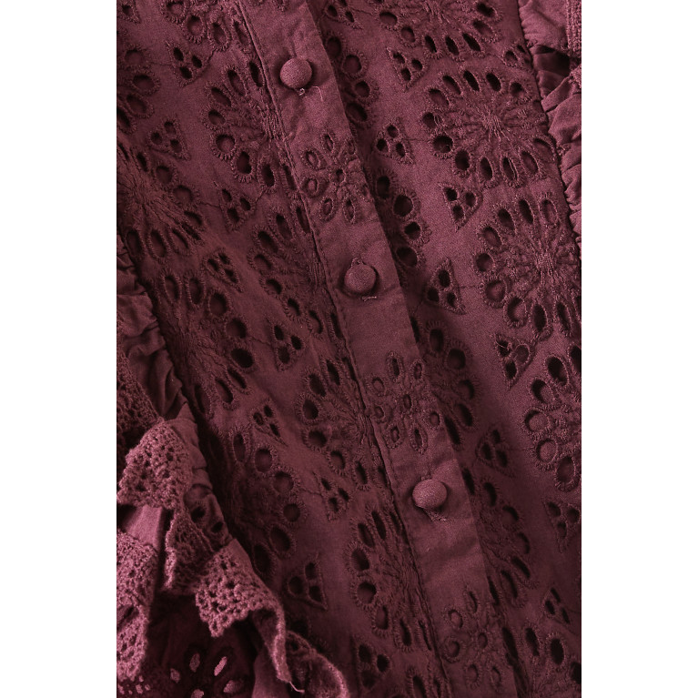 Y.A.S - Yasabiri Mini Dress in Organic Cotton Burgundy