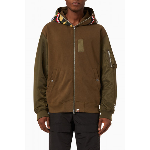 A Bathing Ape - Military Shark Relaxed-fit Hoodie in Cotton Terry
