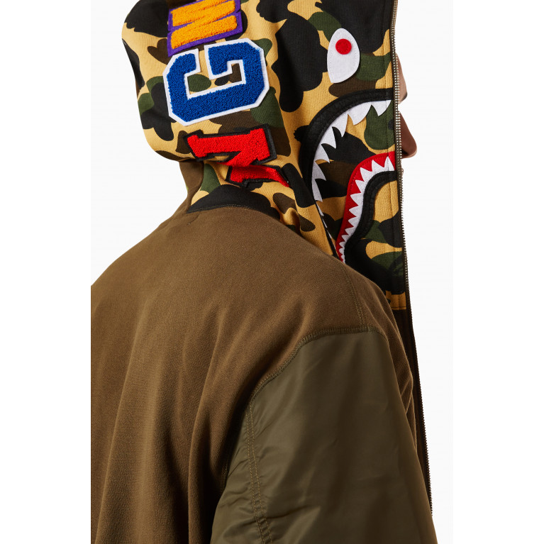 A Bathing Ape - Military Shark Relaxed-fit Hoodie in Cotton Terry