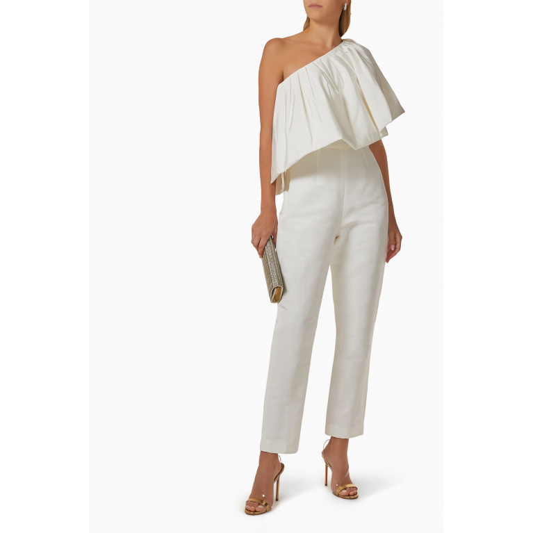 Alexia Maria - Irena Jumpsuit with Overskirt in Silk Faille