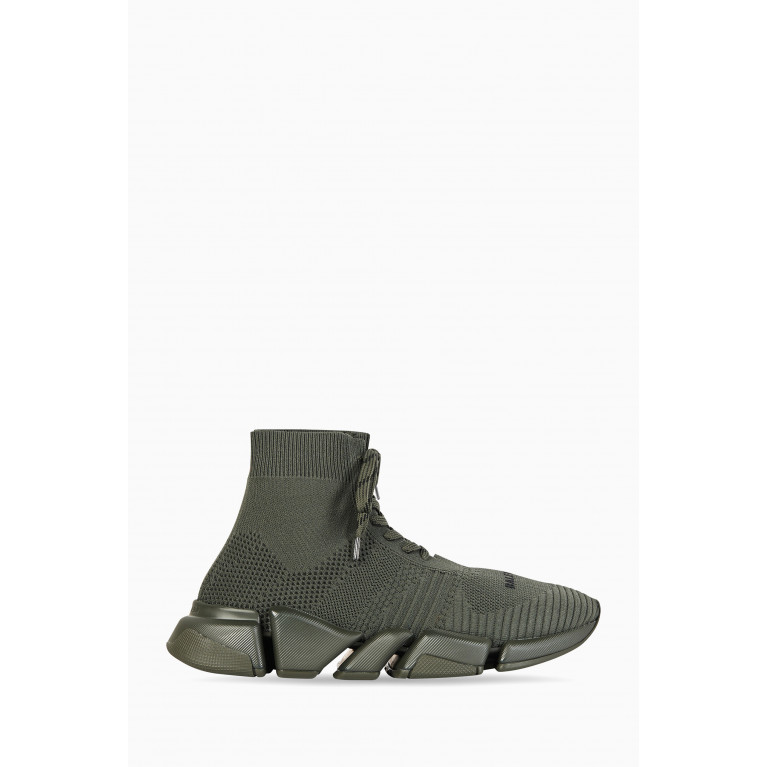 Balenciaga - Speed 2.0 Lace-up Sneakers in Recycled Knit Green