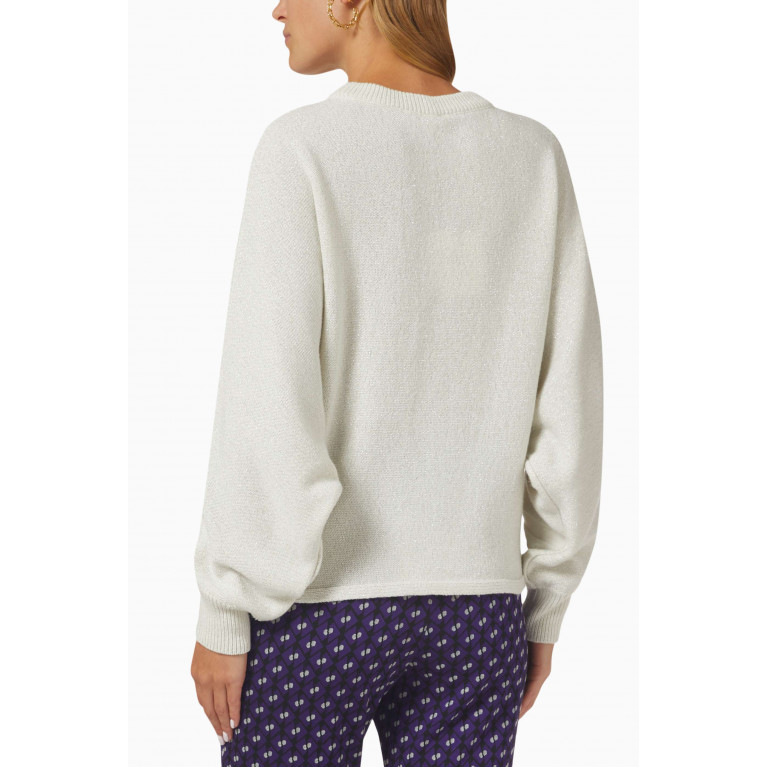 Marella - Mirca Intarsia-logo Sweater in Cashmere-wool knit