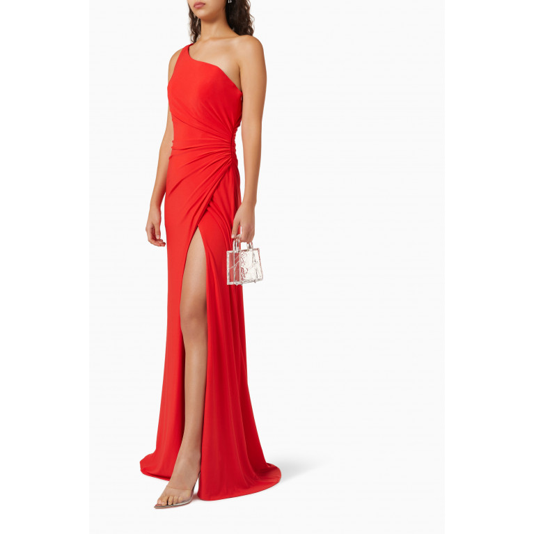 Mac Duggal - Ruched One-shoulder Maxi Dress in Jersey