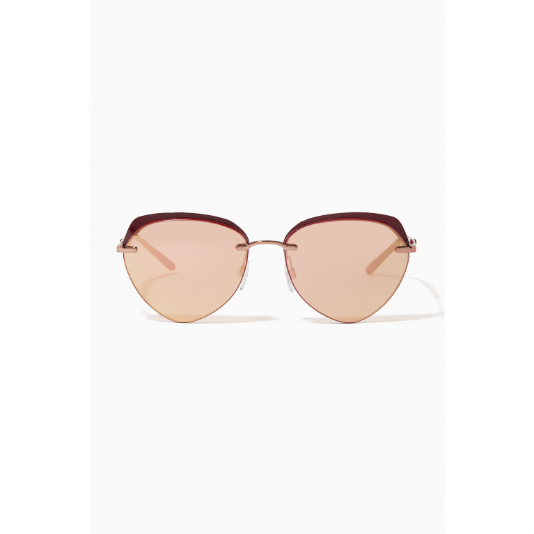Emporio Armani - Round Frame Sunglasses in Metal Pink