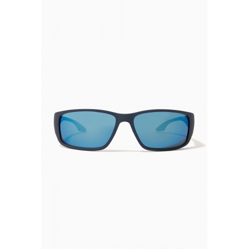 Emporio Armani - Rectangular Frame Sunglasses in Acetate Blue