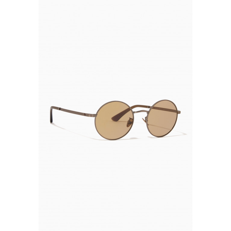Giorgio Armani - Round Frame Sunglasses in Matte Metal Brown