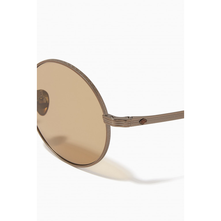 Giorgio Armani - Round Frame Sunglasses in Matte Metal Brown