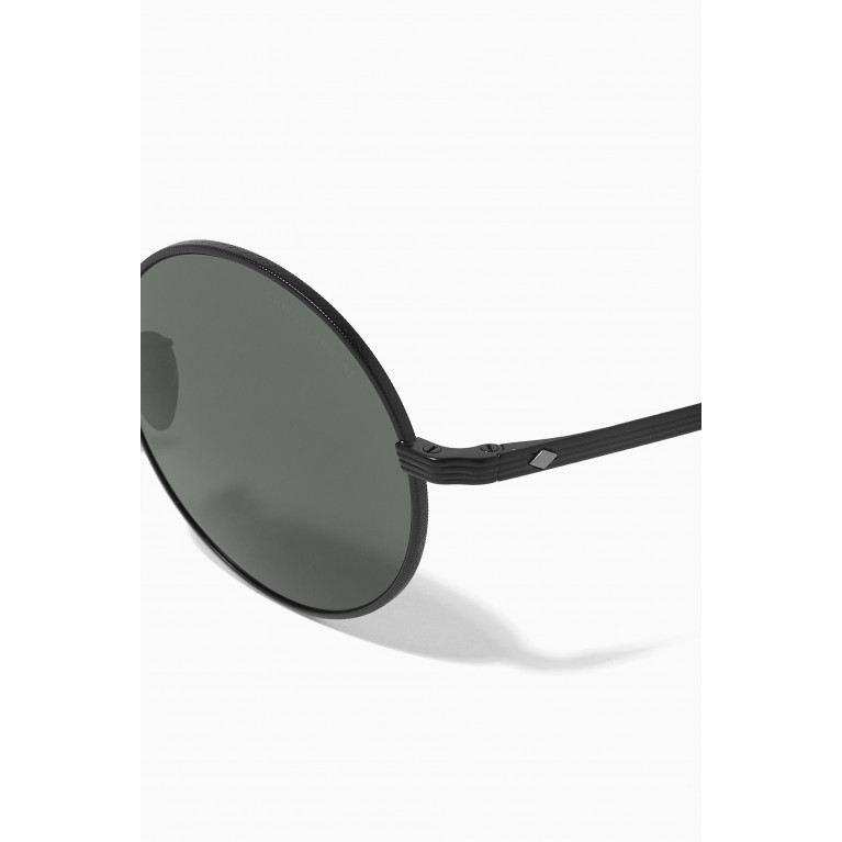 Giorgio Armani - Round Frame Sunglasses in Matte Metal Grey
