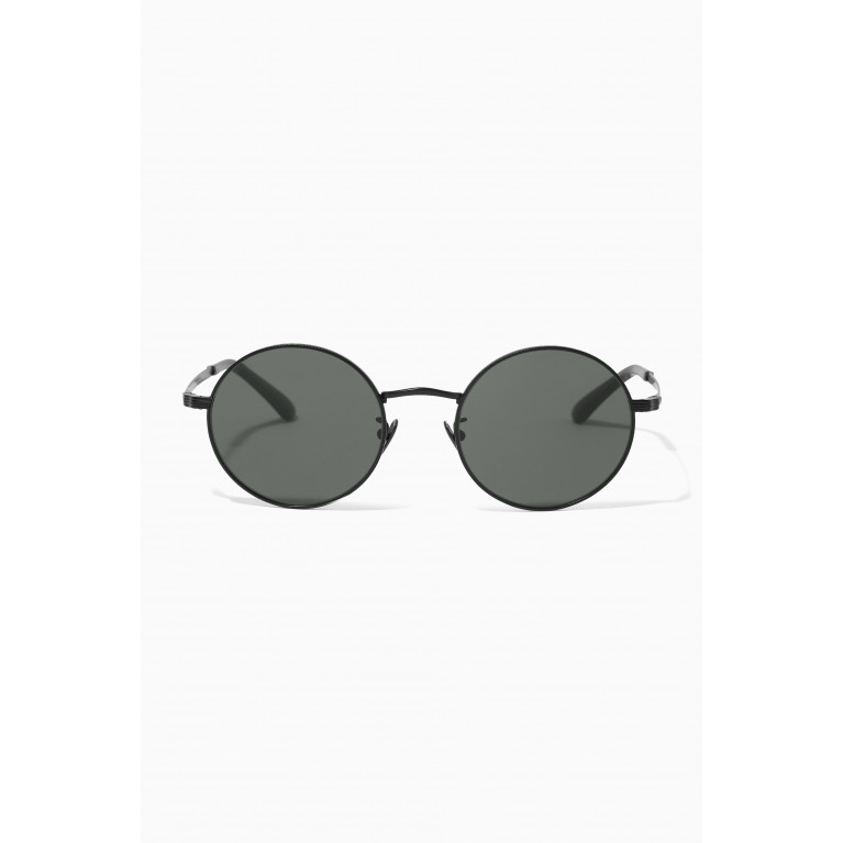 Giorgio Armani - Round Frame Sunglasses in Matte Metal Grey