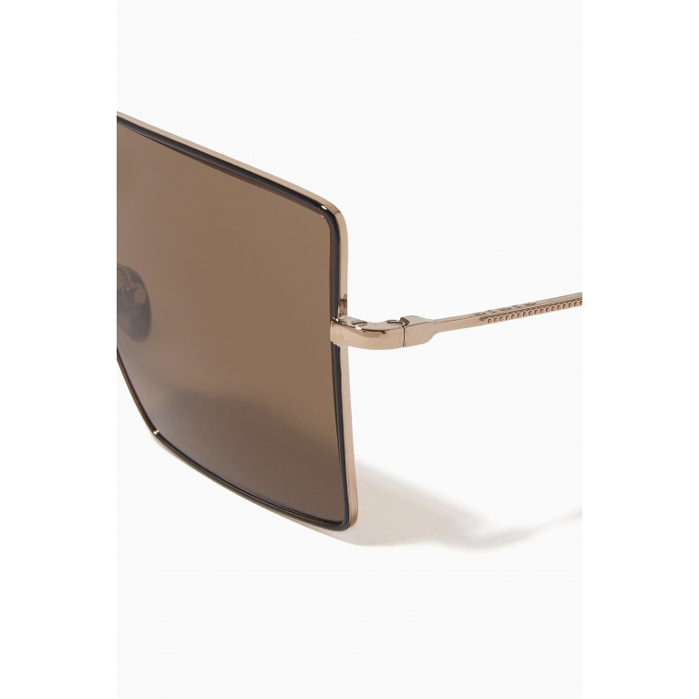 Giorgio Armani - Square Frame Sunglasses in Metal Brown