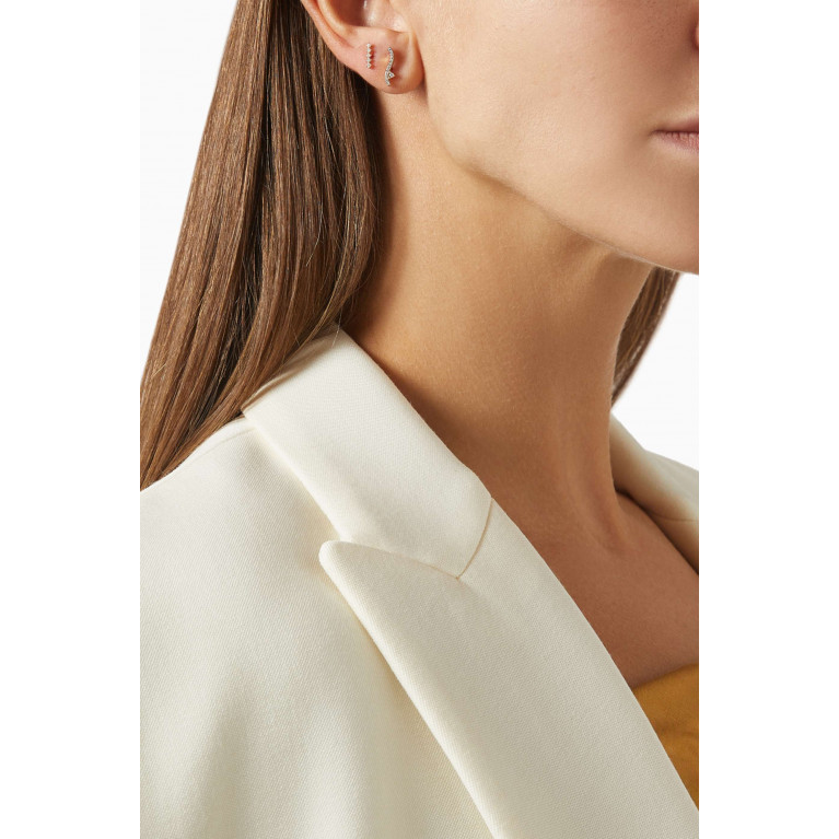 Otiumberg - Diamond Wave Single Stud Earring in 9kt Yellow Gold