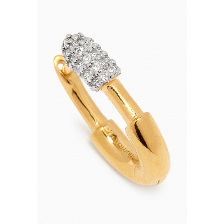 Otiumberg - Small Staple Pavé Single Hoop Earring in Yellow Gold Vermeil
