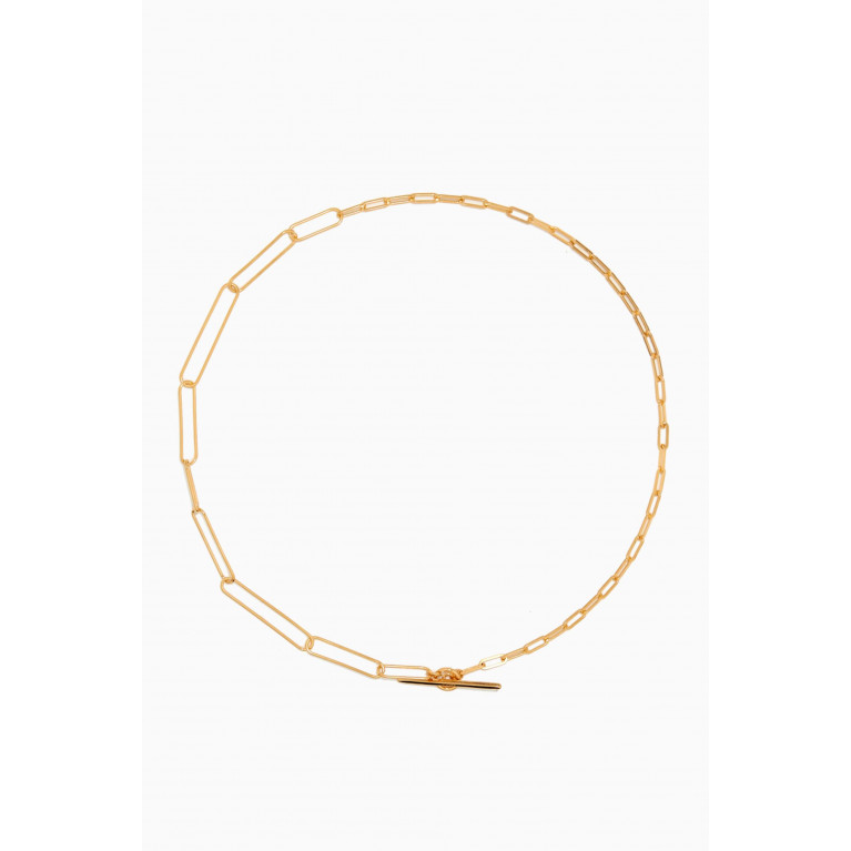 Otiumberg - Two Chain Paperclip Necklace in Yellow Gold Vermeil