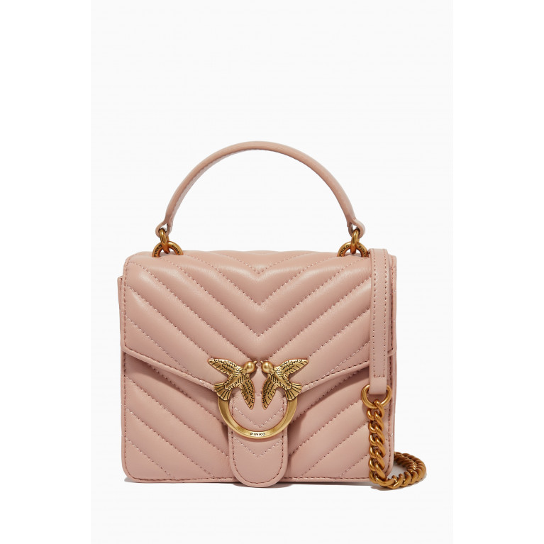 PINKO - Mini Love Quilted Top-handle Bag in Leather