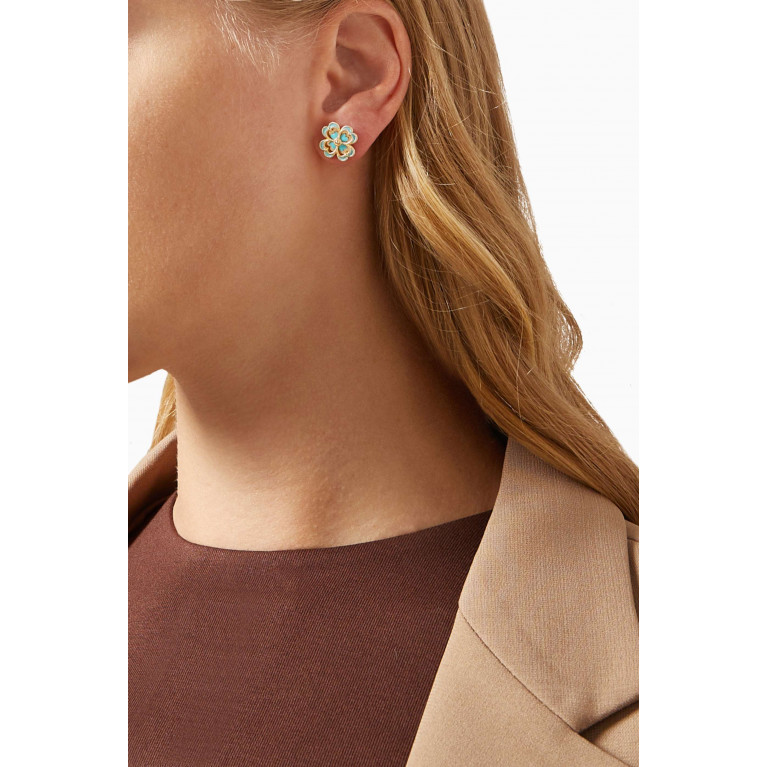 Damas - Farfasha Giardino Stud Earrings in 18kt Yellow Gold