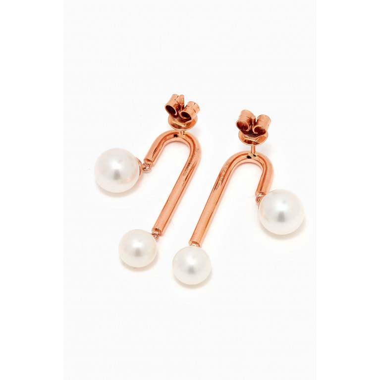 Damas - Kiku Glow Freshwater Pearl Earrings in 18kt Rose Gold