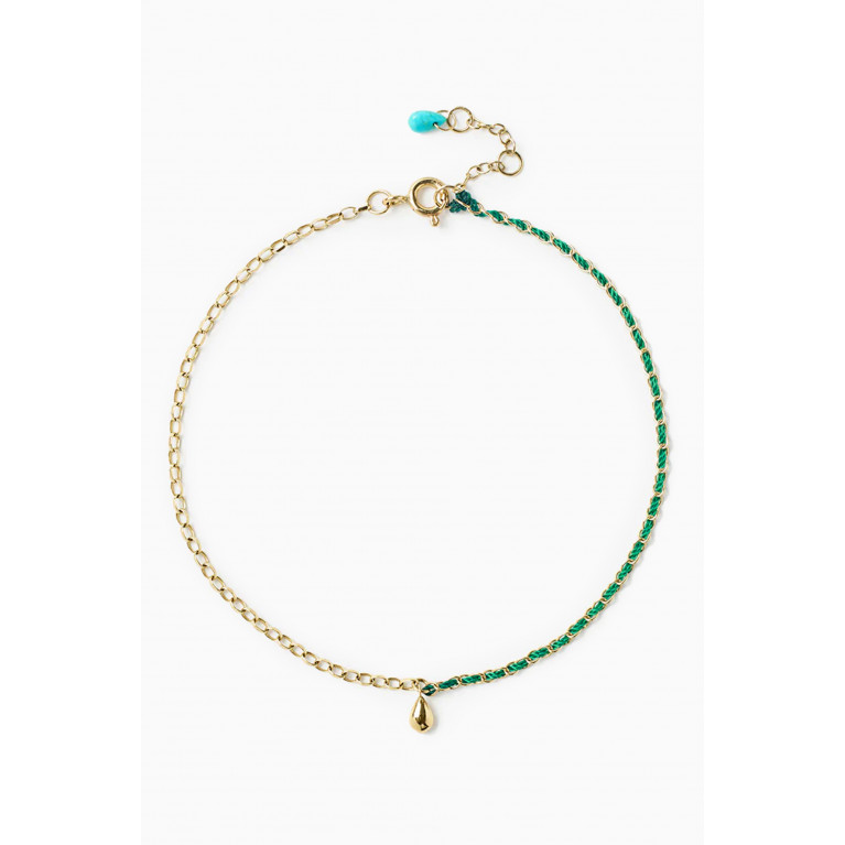 The Alkemistry - Pear Drop Anklet in 18kt Yellow Gold