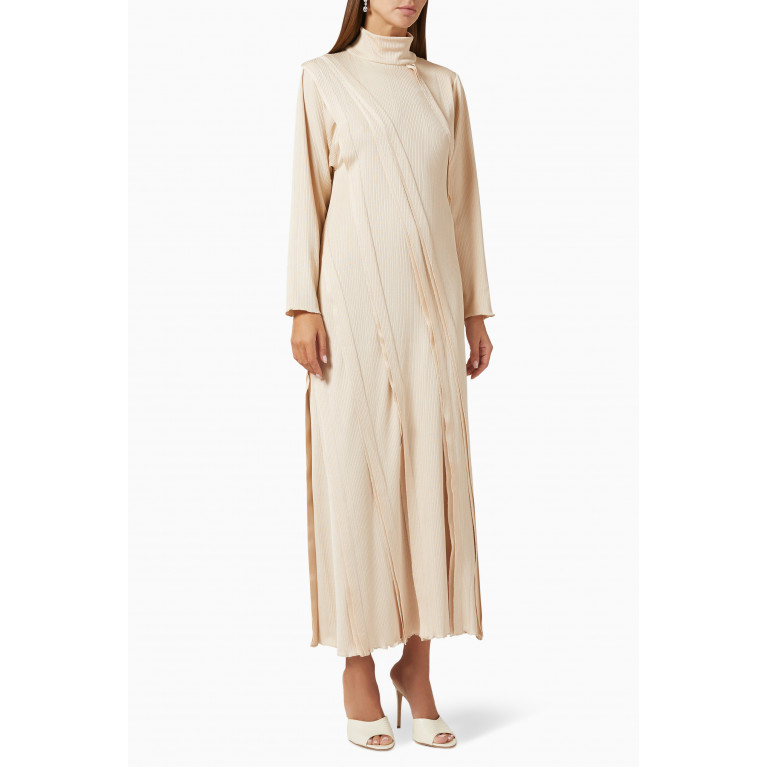 BAQA - Pleated High-neck Midi Dress