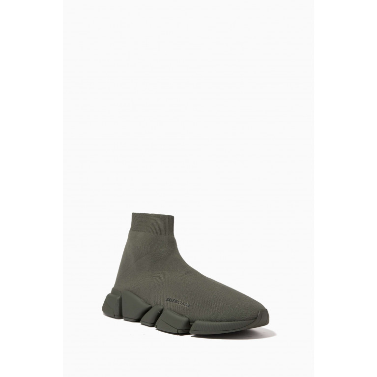 Balenciaga - Speed 2.0 High-top Sneakers in Recycled Knit Green