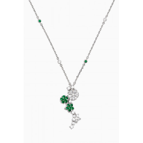 KHAILO SILVER - Clover Star Crystal Necklace in Sterling Silver