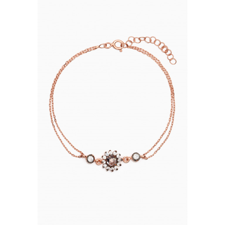 KHAILO SILVER - Sun Crystal Double-chain Bracelet in Sterling Silver