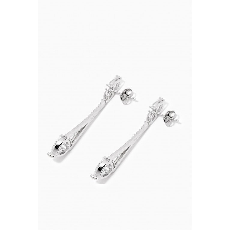 KHAILO SILVER - Starlight Crystal Pendant Drop Earrings in Sterling Silver