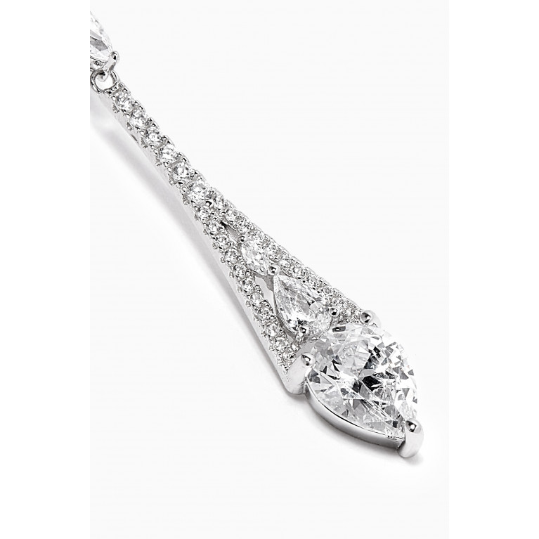 KHAILO SILVER - Starlight Crystal Pendant Drop Earrings in Sterling Silver