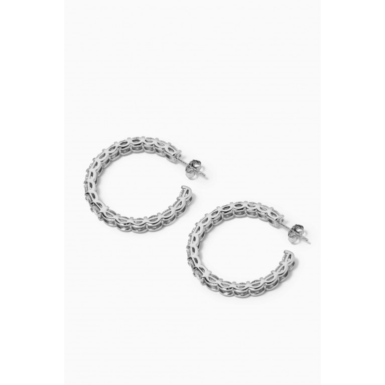 KHAILO SILVER - Inside-out Crystal Hoop Earrings in Sterling Silver