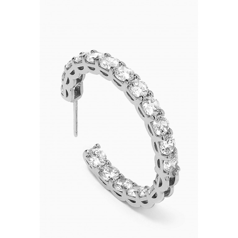 KHAILO SILVER - Inside-out Crystal Hoop Earrings in Sterling Silver