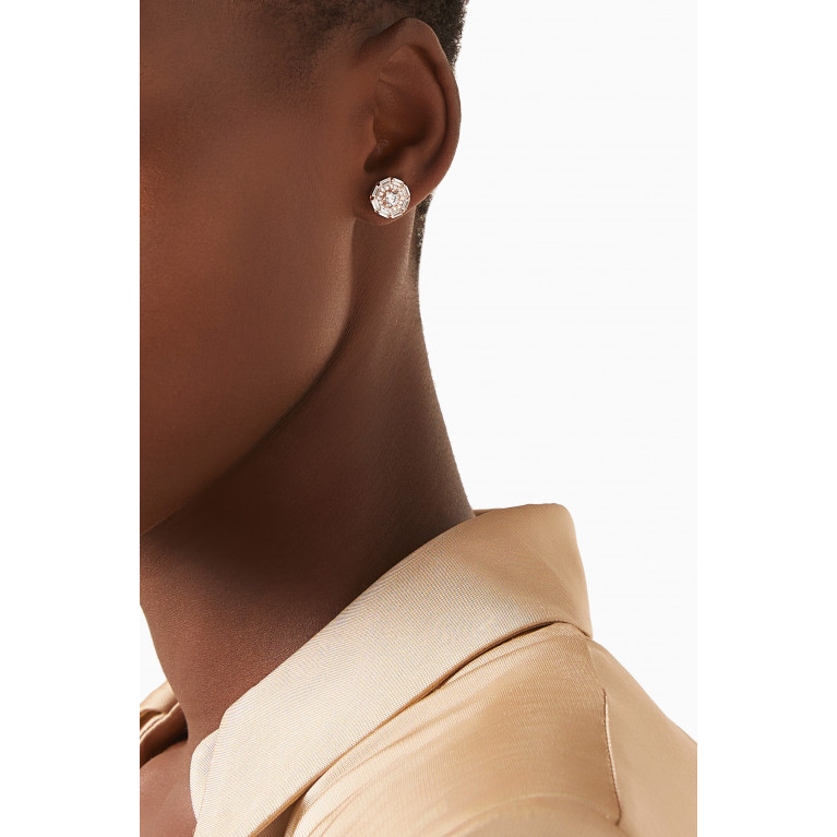 KHAILO SILVER - Baguette-cut Crystal Stud Earrings in Sterling Silver