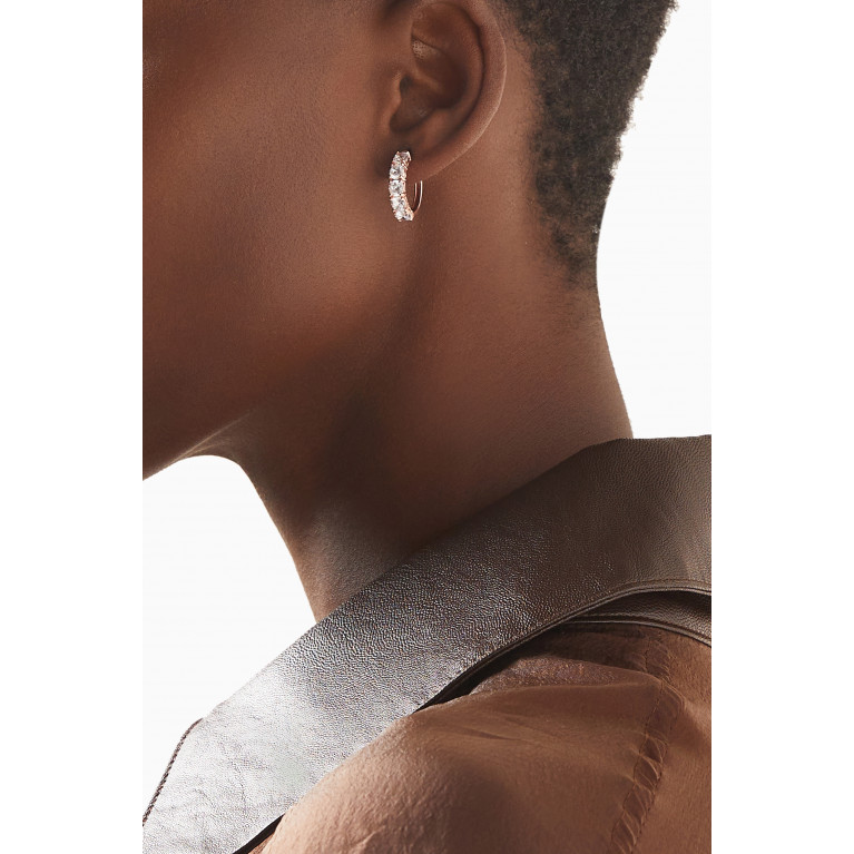 KHAILO SILVER - Small Crystal Hoop Earrings in Sterling Silver