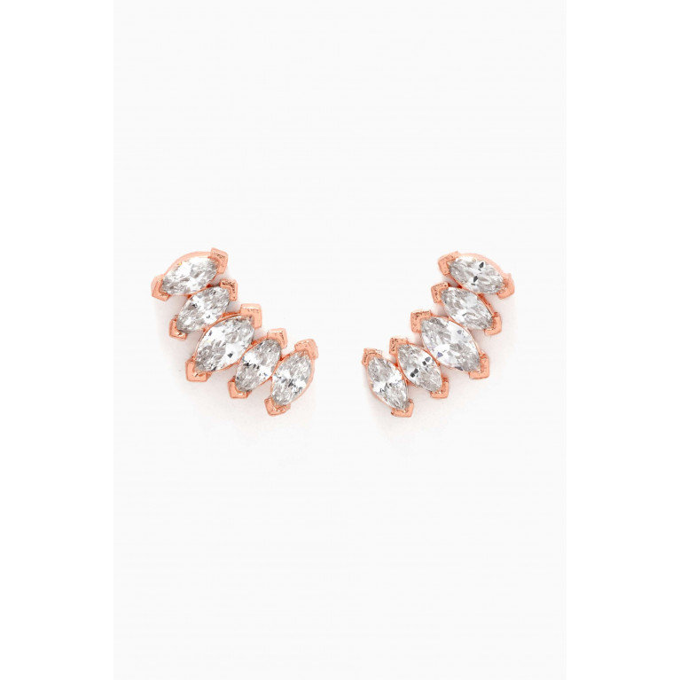KHAILO SILVER - Small Cuff Crystal Stud Earrings in Sterling Silver