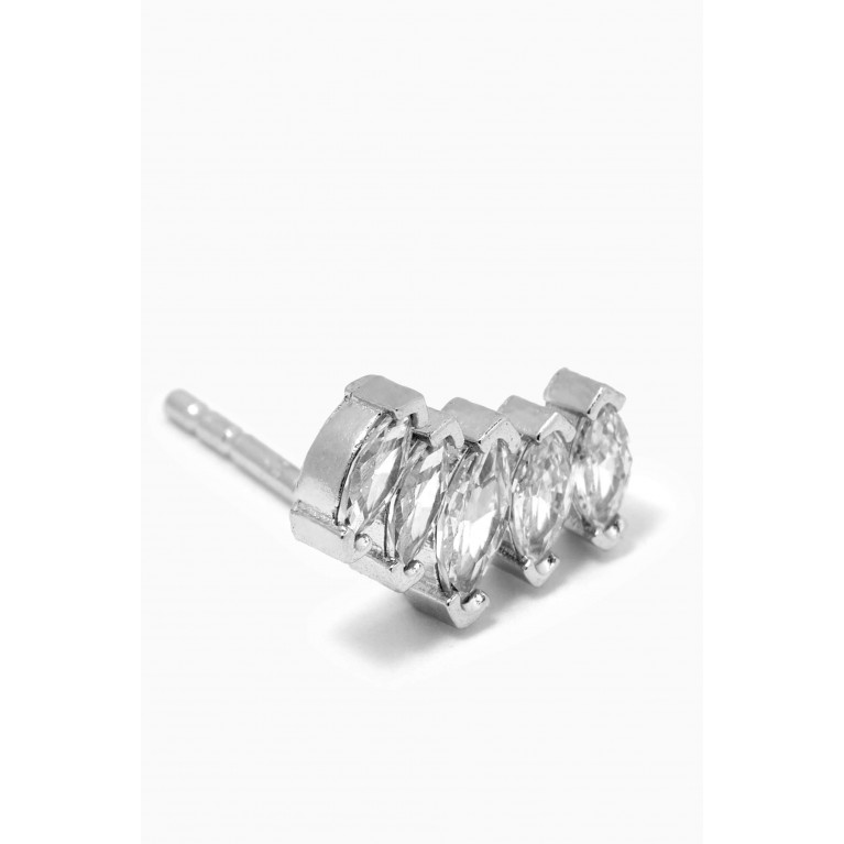 KHAILO SILVER - Small Cuff Crystal Stud Earrings in Sterling Silver