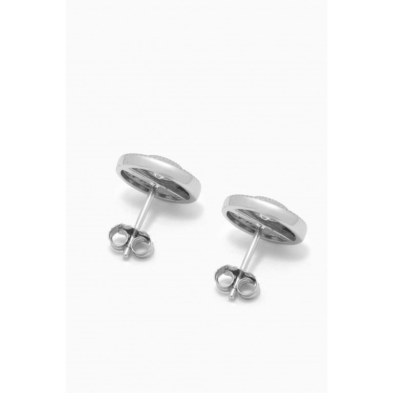 KHAILO SILVER - Round-cut Crystal Stud Earrings in Sterling Silver