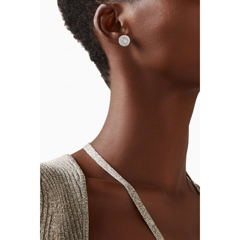 KHAILO SILVER - Round-cut Crystal Stud Earrings in Sterling Silver