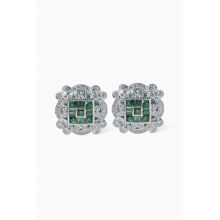 KHAILO SILVER - World of Colours Crystal Stud Earrings in Sterling Silver