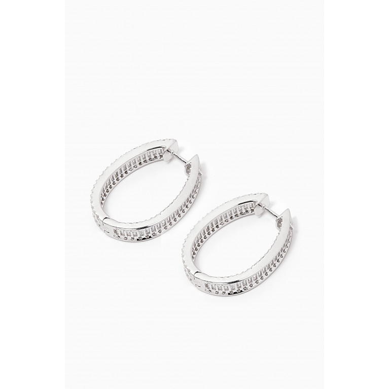 KHAILO SILVER - Baguette-cut Hoop Earrings in Sterling Silver