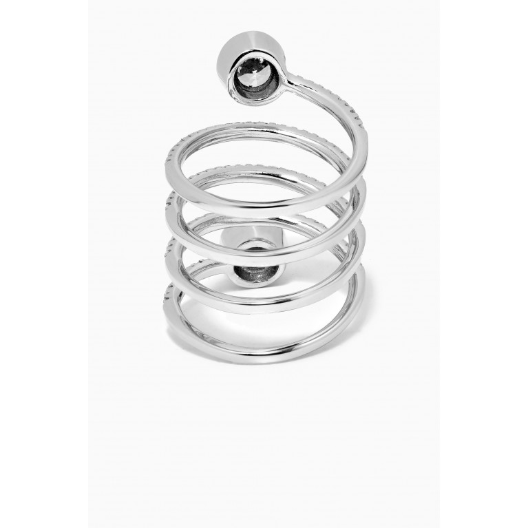 KHAILO SILVER - Spiral Pavé Crystal Ring in Sterling Silver