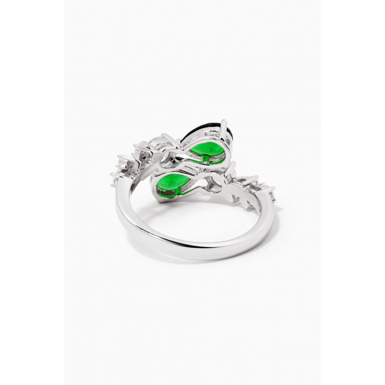 KHAILO SILVER - Pear-shaped Stone Crystal Ring in Sterling Silver