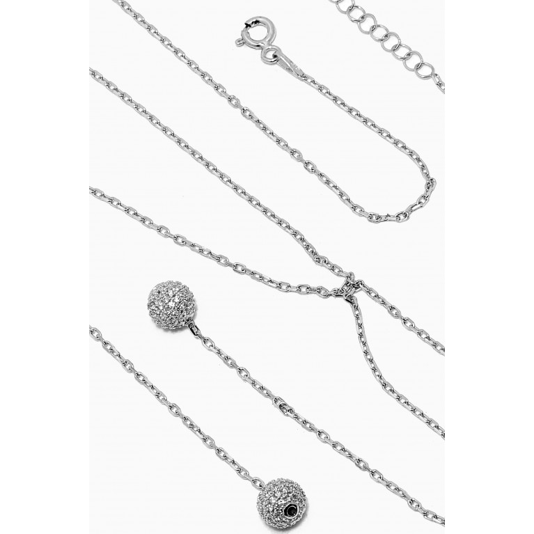 KHAILO SILVER - Crystal Lariat Necklace in Sterling Silver