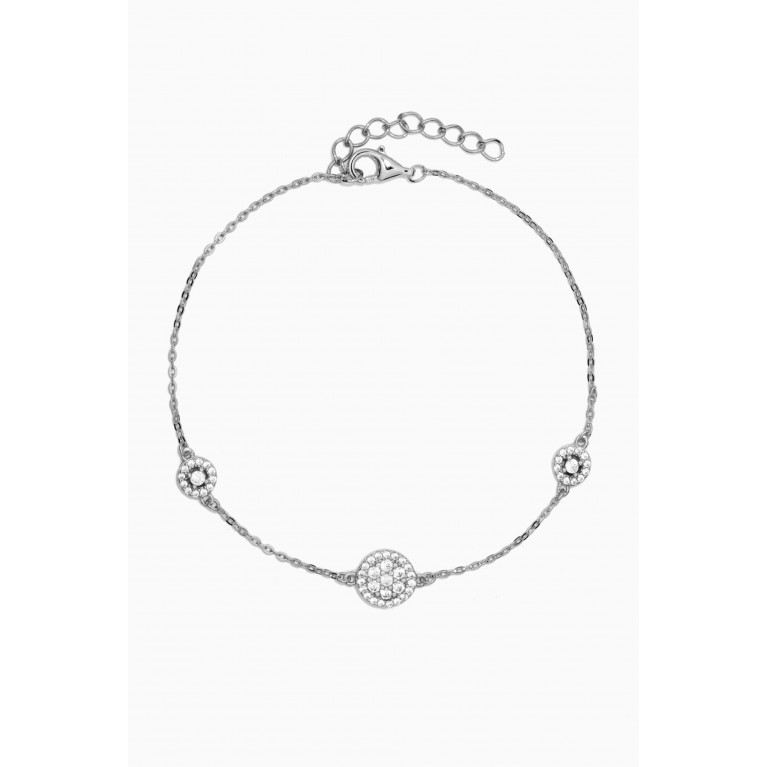 KHAILO SILVER - Crystal Chain Bracelet in Sterling Silver