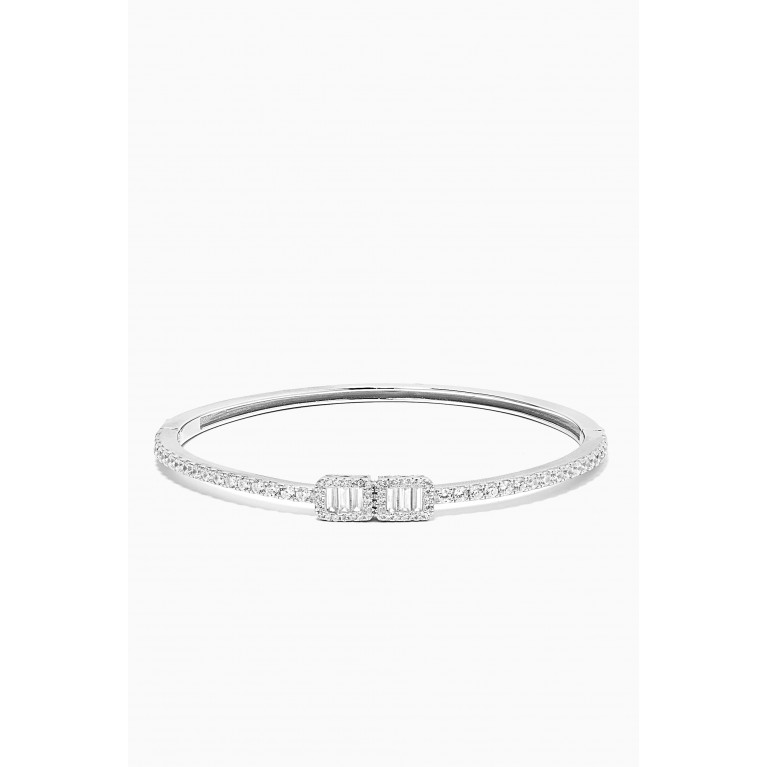 KHAILO SILVER - Baguette-cut Crystal Bracelet in Sterling Silver