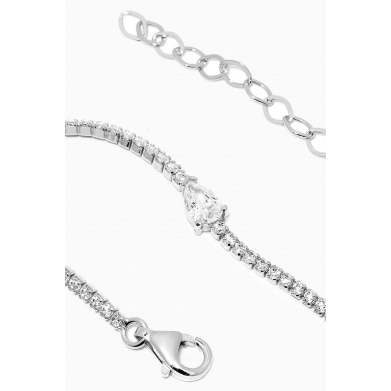 KHAILO SILVER - Teardrop Crystal Pavé Bracelet in Sterling Silver
